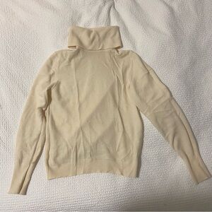Women's Cream Turtleneck Sweater